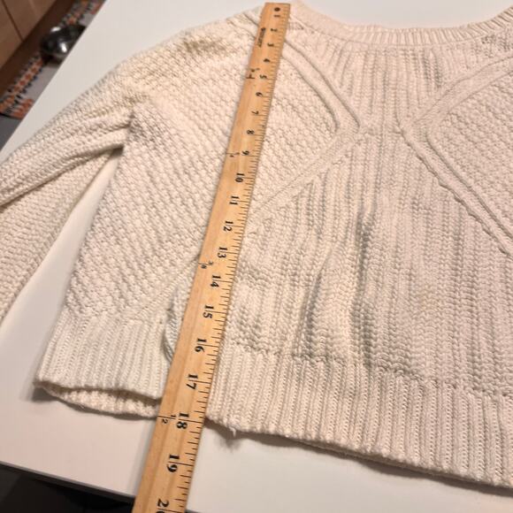 Silence + Noise Off White Pullover Cropped Sweater Size Small - Picture 6 of 6